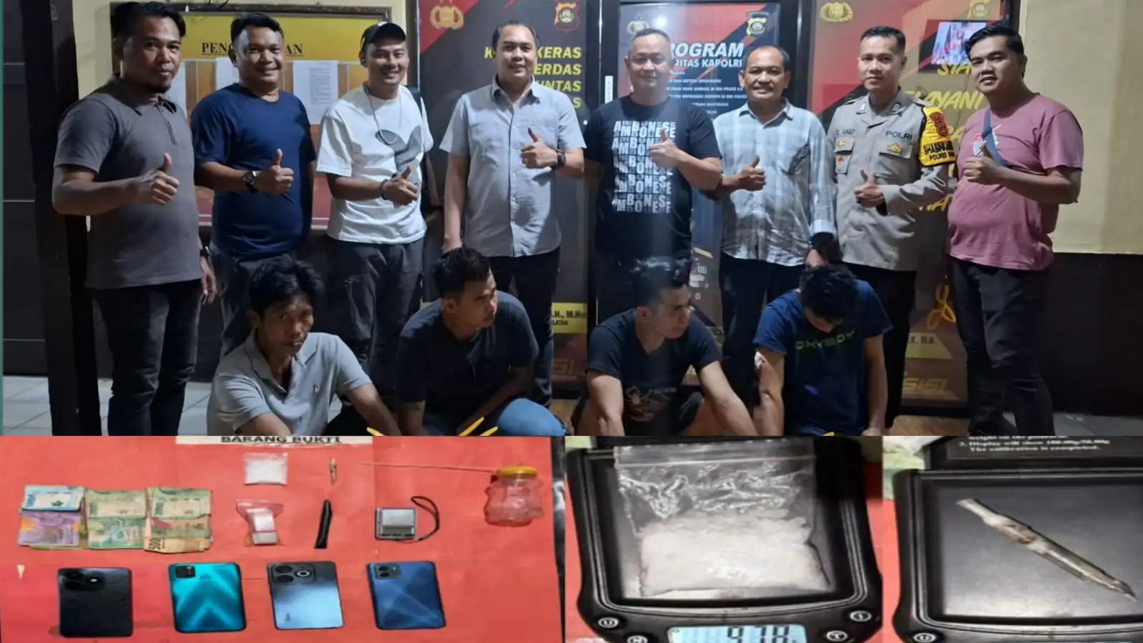Satresnarkoba Polres Ogan Ilir Bongkar Pesta Sabu di Tanjung Raja Barat, Empat Pelaku Ditangkap
