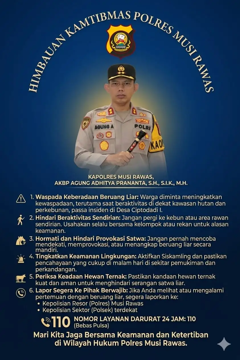 Respon Cepat Polres Musi Rawas Tanggapi Insiden Warga Diserang Beruang Di sukakarya 