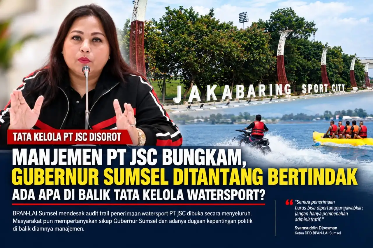PT JSC Bungkam, Gubernur Sumsel Diam. Ada Apa di Balik Tata Kelola Watersport