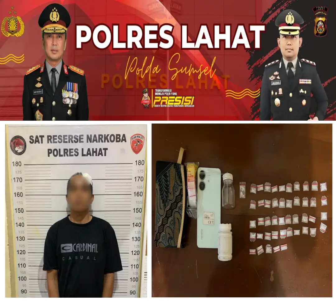 46 Paket Narkotika jenis Sabu dan Tersangka Diamankan Satresnarkoba Polres Lahat