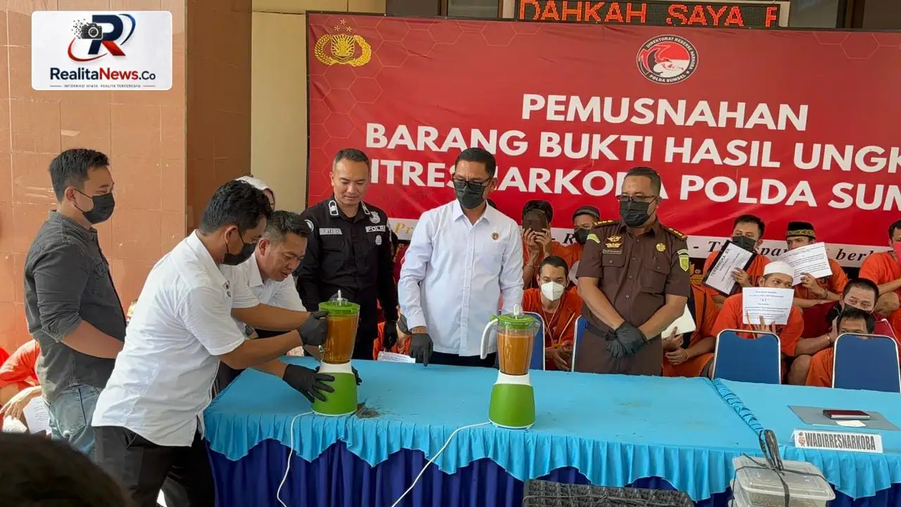 Pemusnahan Barang Bukti Narkotika Yang Dilakukan Polda sumsel Selama Bulan Mei 2026