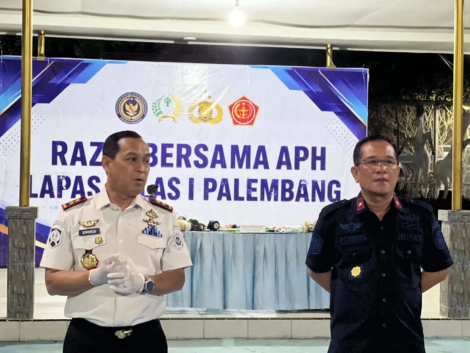 Perkuat Sinergi Pengamanan, Kakanwil Ditjenpas Sumsel Turun Langsung Pimpin Razia di Lapas Palembang