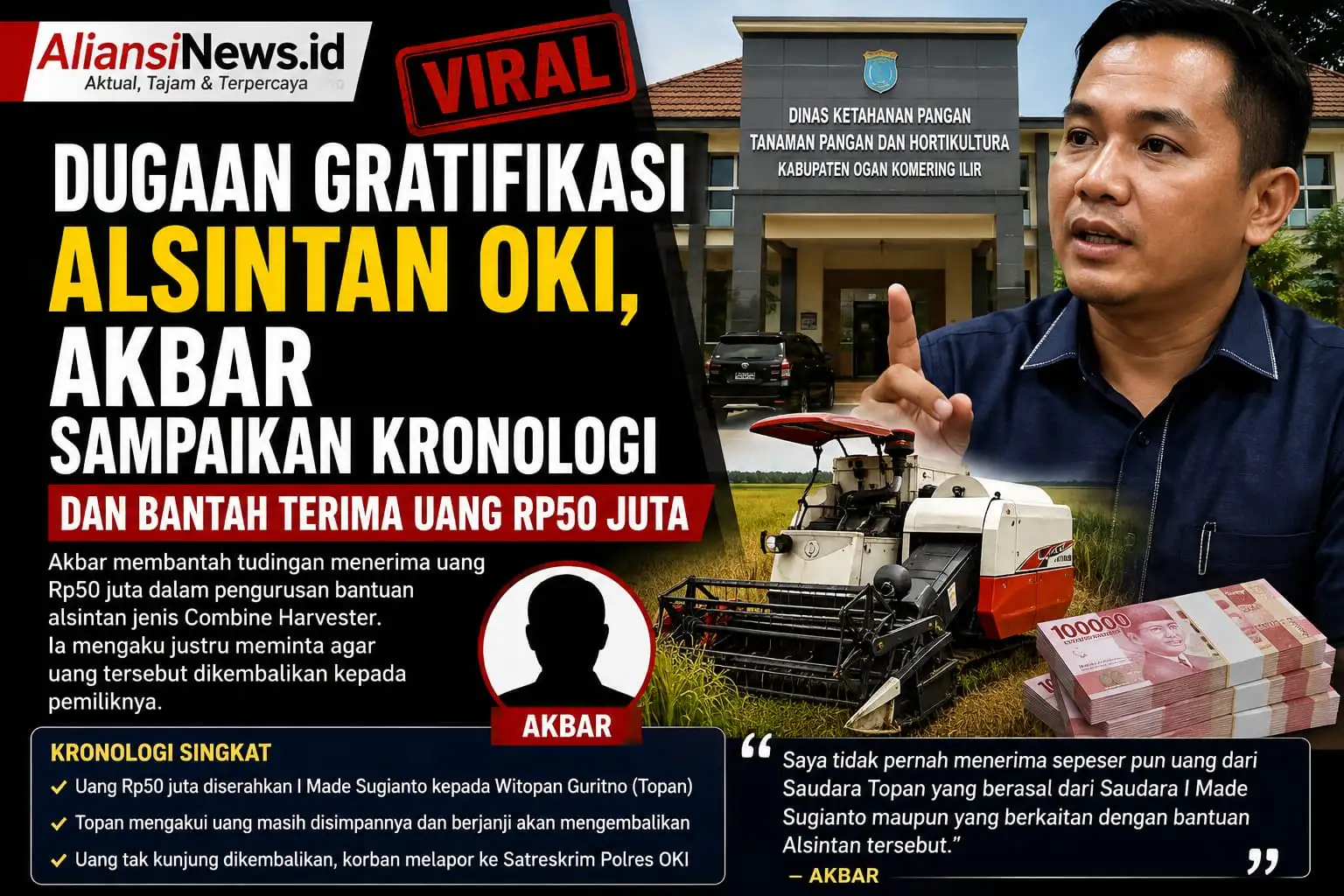 Usai Viral Pemberitaan Dugaan KKN Alsintan, Akbar Berikan Klarifikasi Lengkap
