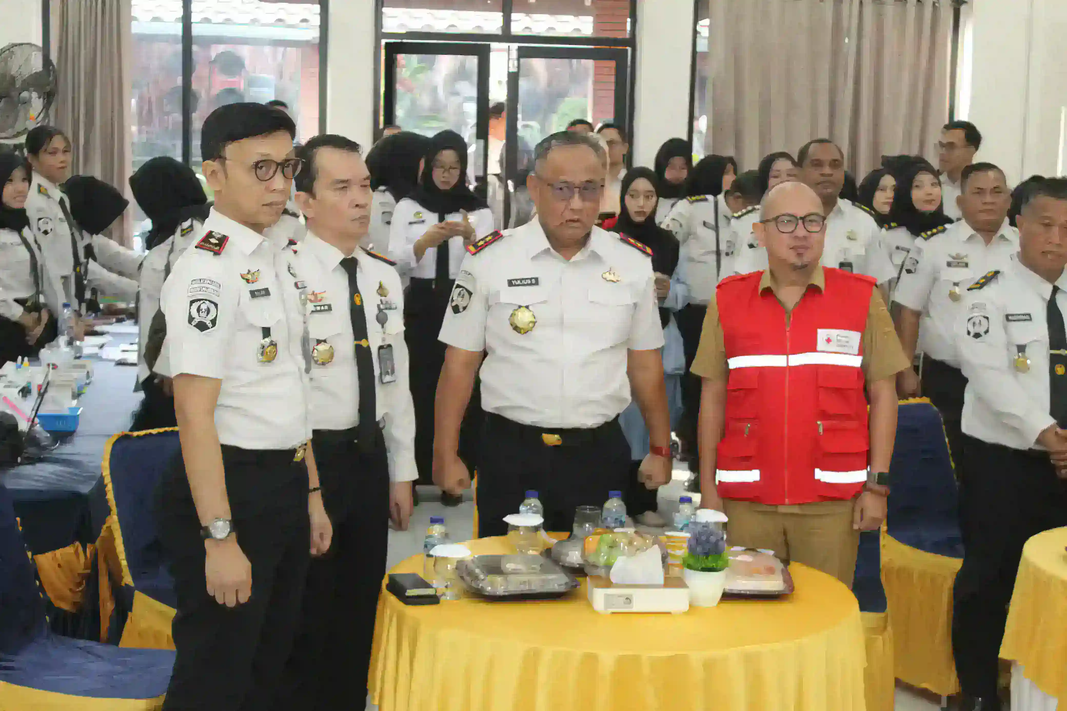 Semarak HUT Ke-81 RI, Pegawai Rutan Palembang Ikuti Donor Darah dan Pemeriksaan Kesehatan di LPKA Palembang