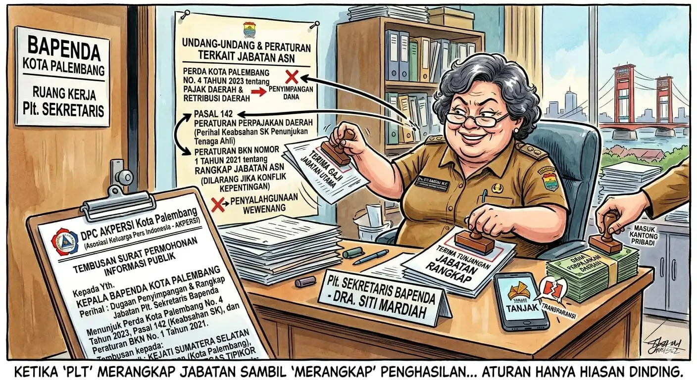 DPC AKPERSI KOTA PALEMBANG SOROTI DUGAAN RANGKAP JABATAN DAN PROYEK APLIKASI TANJAK DI BAPENDA KOTA PALEMBANG