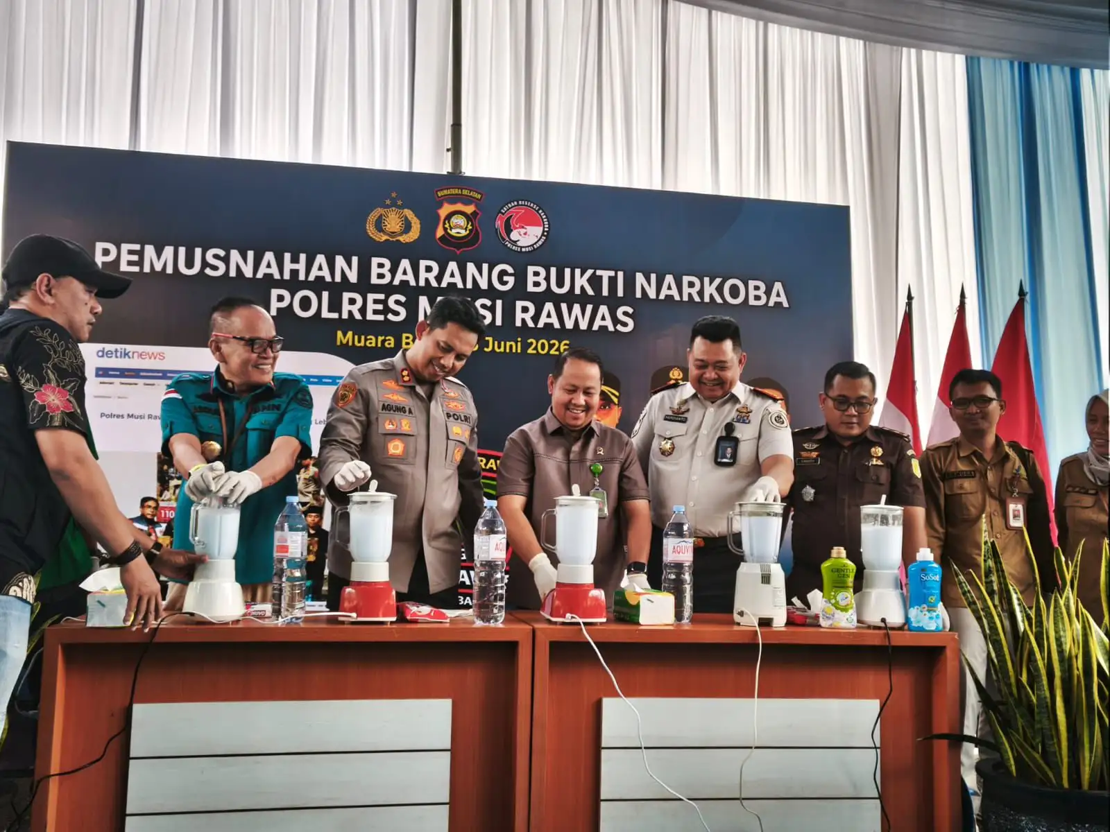 Polda Sumsel Musnahkan 2 Kilogram Sabu Hasil Pengungkapan Jaringan Narkoba di Musi Rawas